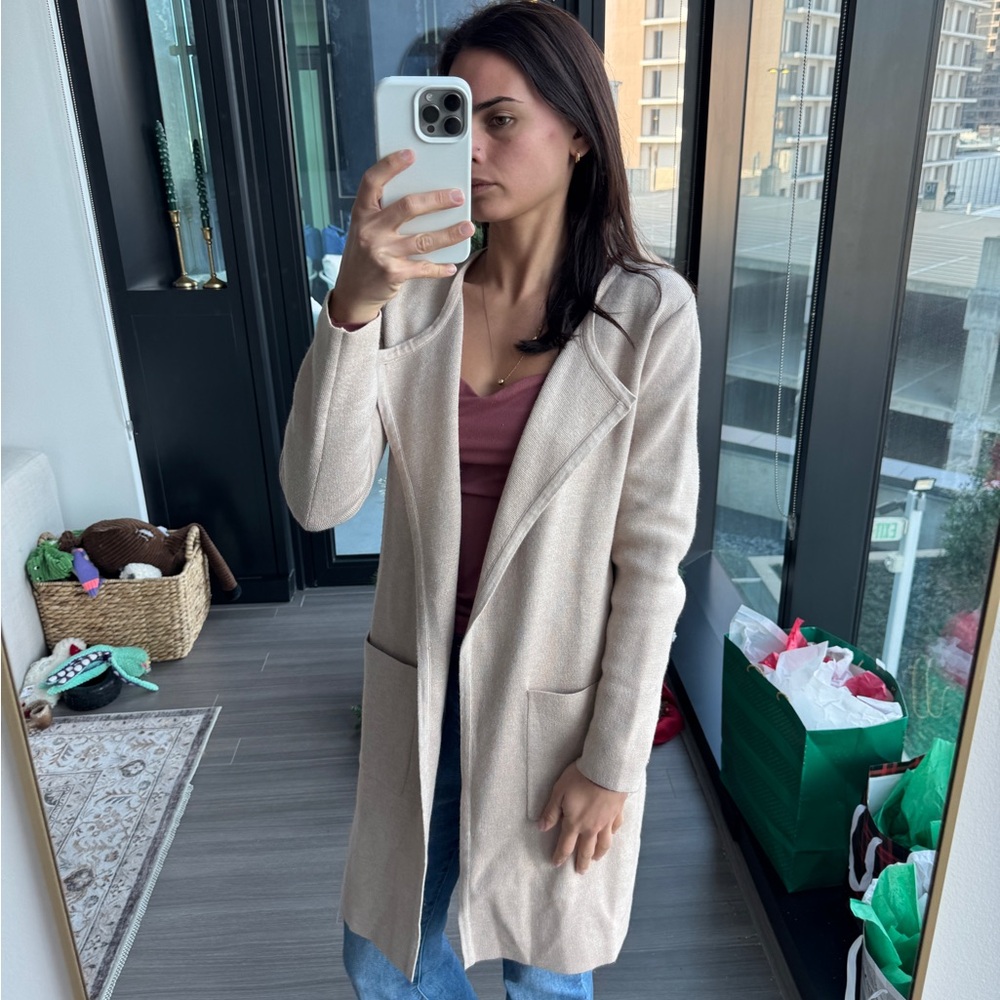 Beige Longline Coat